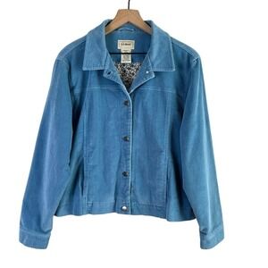 L.L.Bean Vintage 90s Corduroy Boxy Jacket in Baby Blue, Size Medium